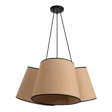 Duolla - Пендел ROSSA 3xE27/15W/230V Ø 75 см кафяв/черен