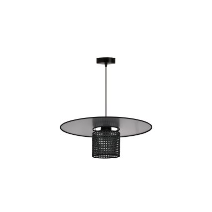 Duolla - Пендел TOKYO RATTAN 1xE27/15W/230V Ø 50 см черен/сребрист