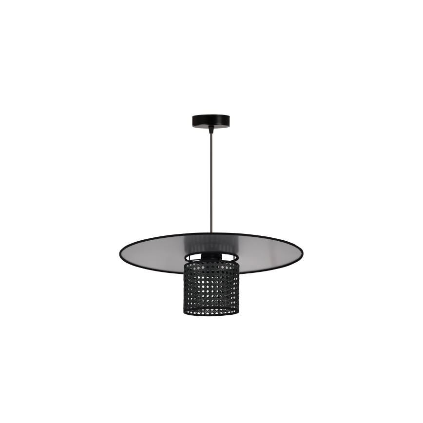Duolla - Пендел TOKYO RATTAN 1xE27/15W/230V Ø 50 см черен/сребрист