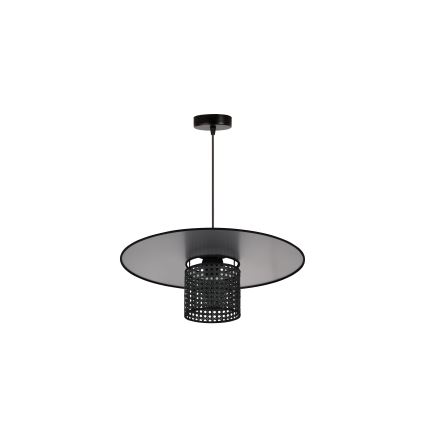 Duolla - Пендел TOKYO RATTAN 1xE27/15W/230V Ø 50 см черен/сребрист