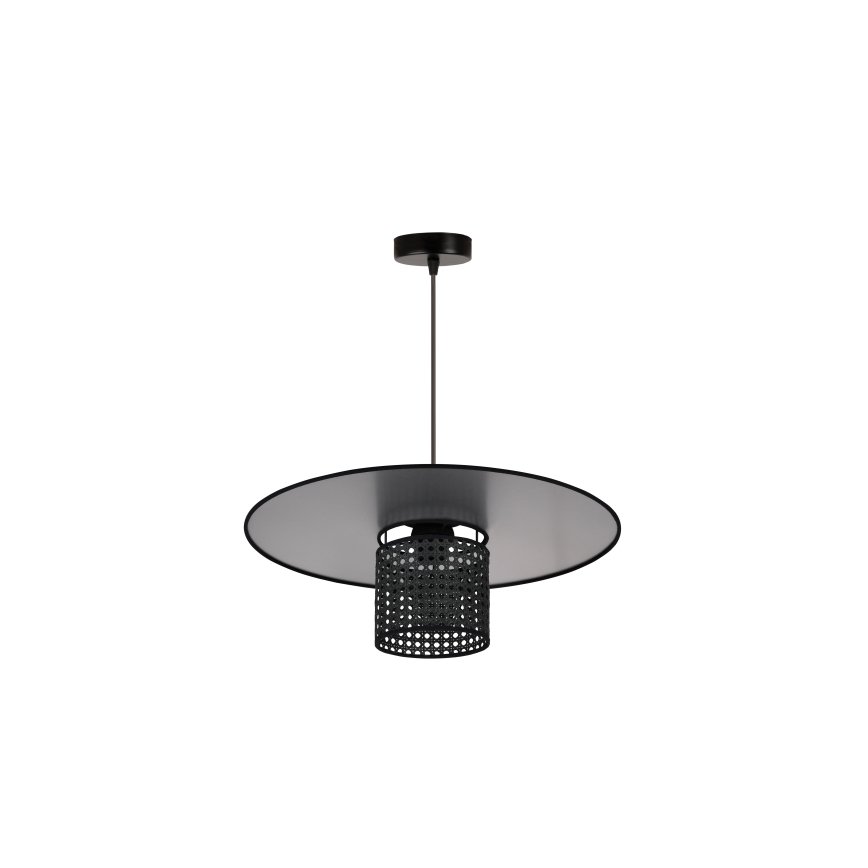 Duolla - Пендел TOKYO RATTAN 1xE27/15W/230V Ø 50 см черен/сребрист