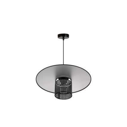 Duolla - Пендел TOKYO RATTAN 1xE27/15W/230V Ø 50 см черен/сребрист