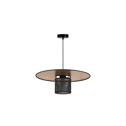 Duolla - Пендел TOKYO RATTAN 1xE27/15W/230V Ø 50 см златист/черен