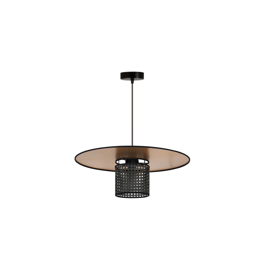 Duolla - Пендел TOKYO RATTAN 1xE27/15W/230V Ø 50 см златист/черен