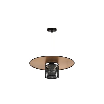 Duolla - Пендел TOKYO RATTAN 1xE27/15W/230V Ø 50 см златист/черен