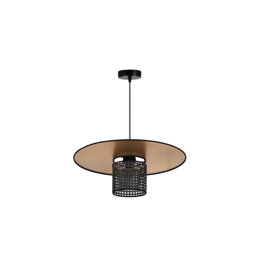 Duolla - Пендел TOKYO RATTAN 1xE27/15W/230V Ø 50 см златист/черен