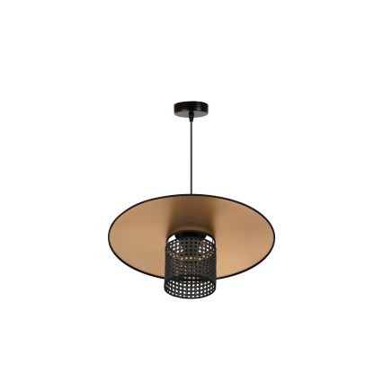Duolla - Пендел TOKYO RATTAN 1xE27/15W/230V Ø 50 см златист/черен