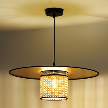 Duolla - Пендел TOKYO RATTAN 1xE27/15W/230V Ø 50 см златист/ратан