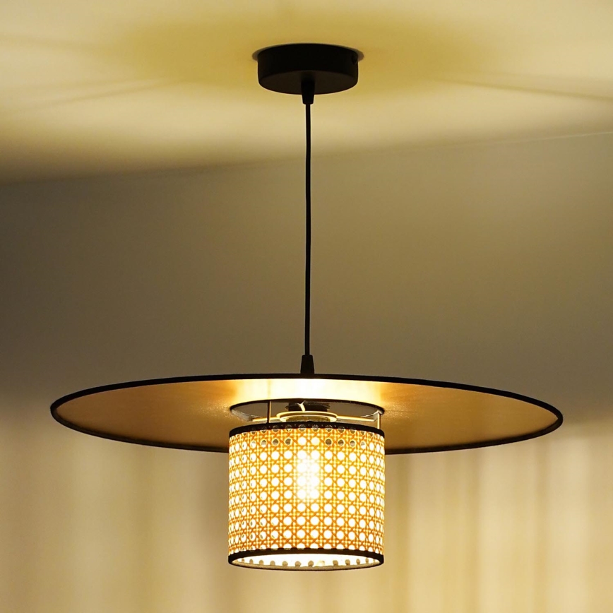 Duolla - Пендел TOKYO RATTAN 1xE27/15W/230V Ø 50 см златист/ратан