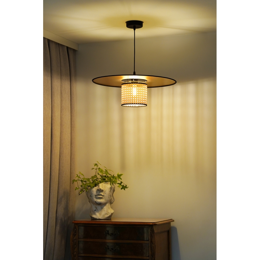 Duolla - Пендел TOKYO RATTAN 1xE27/15W/230V Ø 50 см златист/ратан