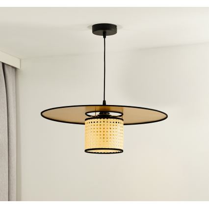 Duolla - Пендел TOKYO RATTAN 1xE27/15W/230V Ø 50 см златист/ратан