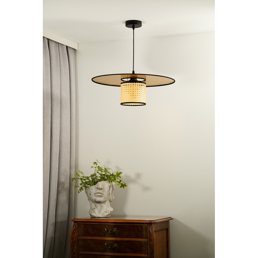 Duolla - Пендел TOKYO RATTAN 1xE27/15W/230V Ø 50 см златист/ратан