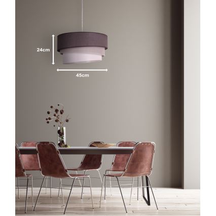Duolla - Пендел TRIO 1xE27/40W/230V Ø 45 см антрацит/сив/бял