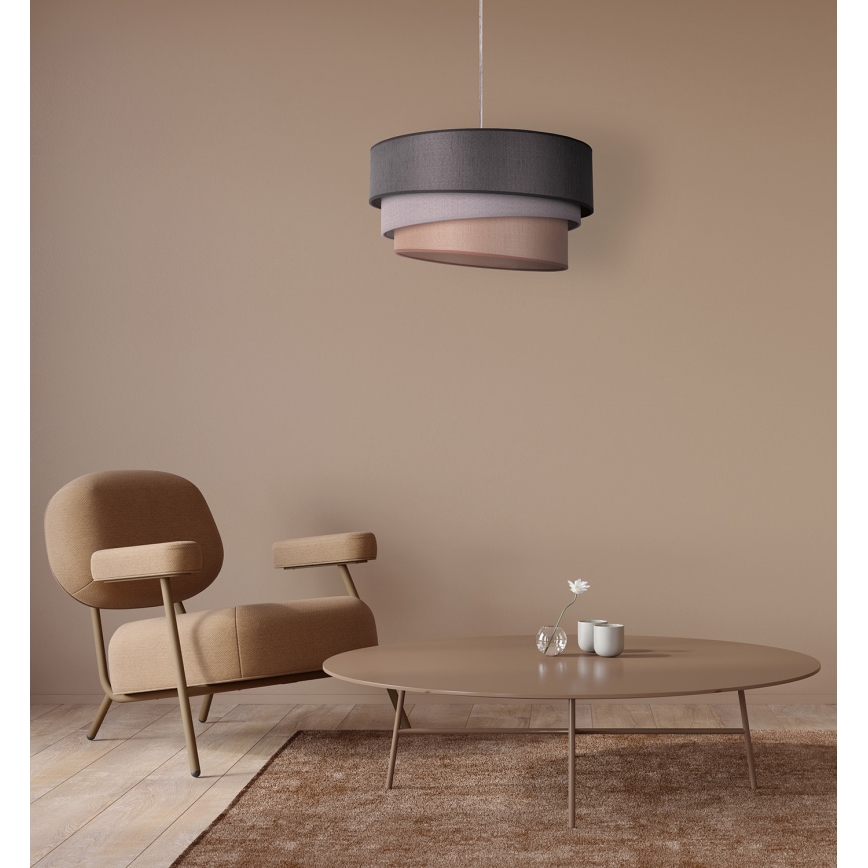 Duolla - Пендел TRIO 1xE27/40W/230V Ø 45 см антрацит/сив/кафяв