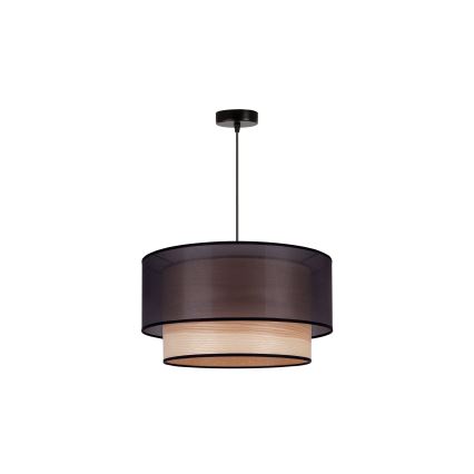 Duolla - Пендел WOOD BOHO 1xE27/15W/230V Ø 45 см черен/бежов
