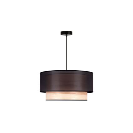 Duolla - Пендел WOOD BOHO 1xE27/15W/230V Ø 45 см черен/бежов