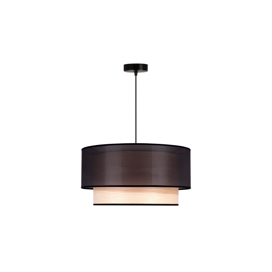 Duolla - Пендел WOOD BOHO 1xE27/15W/230V Ø 45 см черен/бежов