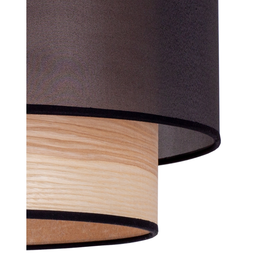 Duolla - Пендел WOOD BOHO 1xE27/15W/230V Ø 45 см черен/бежов