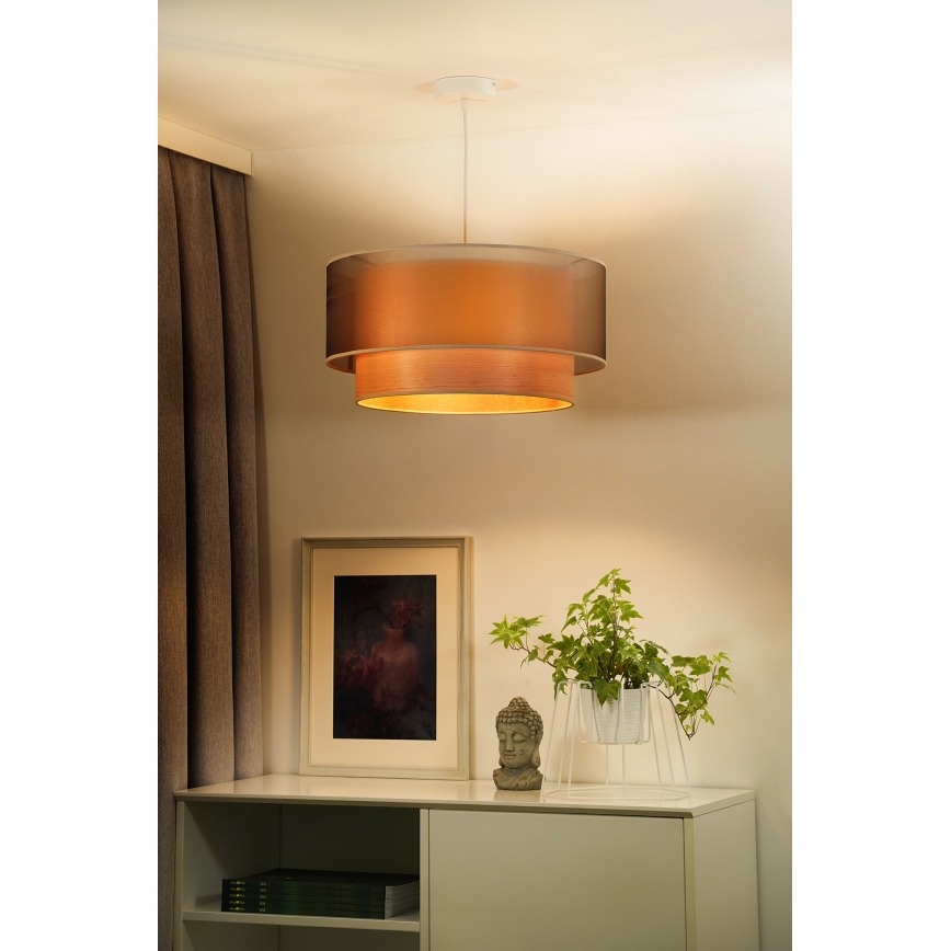 Duolla - Пендел WOOD BOHO 1xE27/15W/230V Ø 45 см меден/бежов