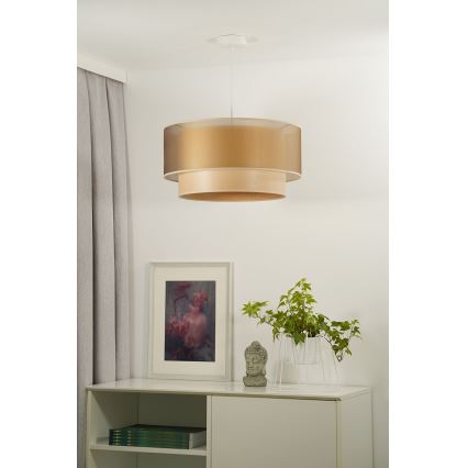 Duolla - Пендел WOOD BOHO 1xE27/15W/230V Ø 45 см меден/бежов