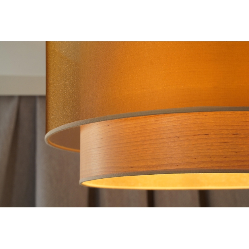 Duolla - Пендел WOOD BOHO 1xE27/15W/230V Ø 45 см меден/бежов