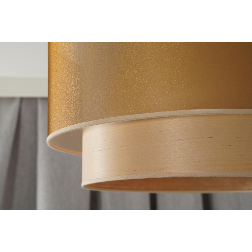 Duolla - Пендел WOOD BOHO 1xE27/15W/230V Ø 45 см меден/бежов