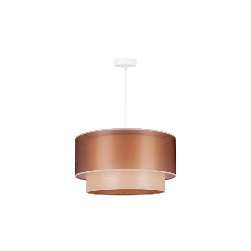 Duolla - Пендел WOOD BOHO 1xE27/15W/230V Ø 45 см меден/бежов