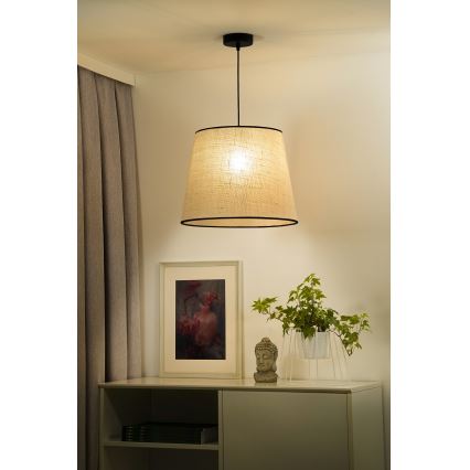 Duolla - Пендел YUTE 1xE27/15W/230V Ø 38 см сив/черен