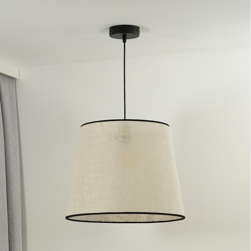 Duolla - Пендел YUTE 1xE27/15W/230V Ø 38 см сив/черен