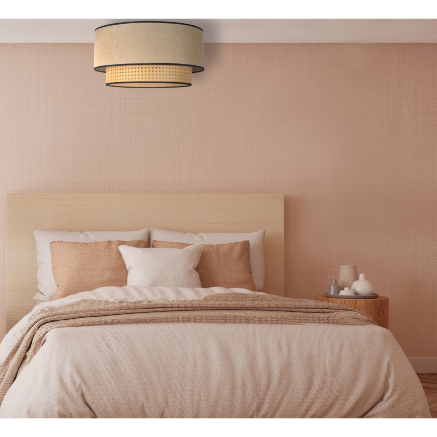 Duolla - Плафон BOHO 1xE27/15W/230V Ø 45 см бежов/ратан
