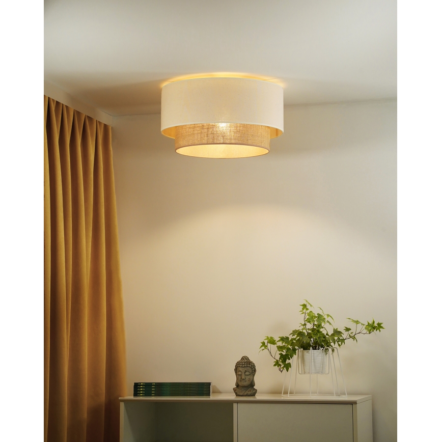 Duolla - Плафон BOHO 1xE27/15W/230V Ø 45 см бежов/кафяв