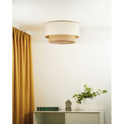 Duolla - Плафон BOHO 1xE27/15W/230V Ø 45 см бежов/кафяв