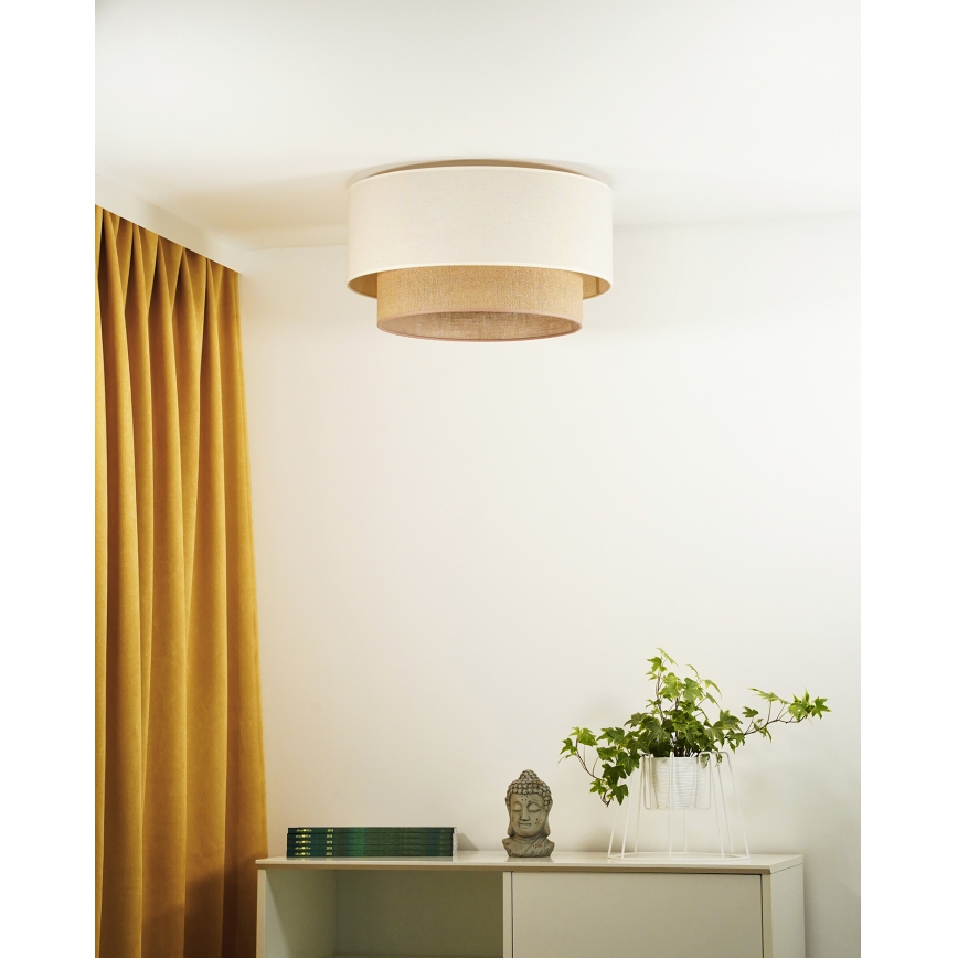 Duolla - Плафон BOHO 1xE27/15W/230V Ø 45 см бежов/кафяв