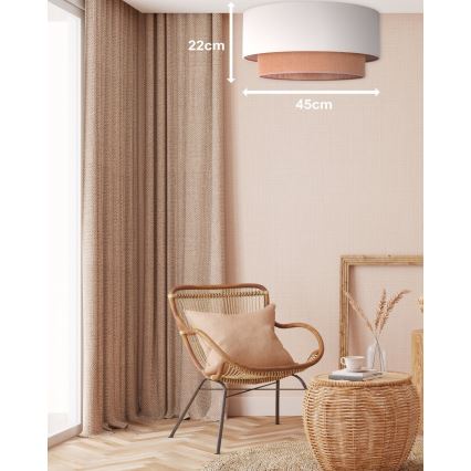 Duolla - Плафон BOHO 1xE27/15W/230V Ø 45 см бежов/кафяв