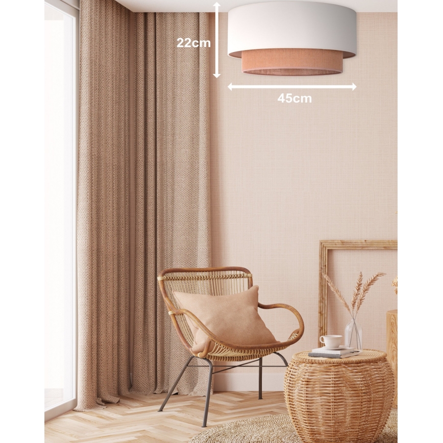 Duolla - Плафон BOHO 1xE27/15W/230V Ø 45 см бежов/кафяв