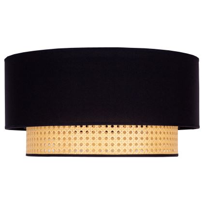 Duolla - Плафон BOHO 1xE27/15W/230V Ø 45 см черен/ратан