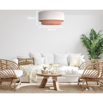 Duolla - Плафон BOHO 3xE27/15W/230V Ø 60 см бежов/кафяв
