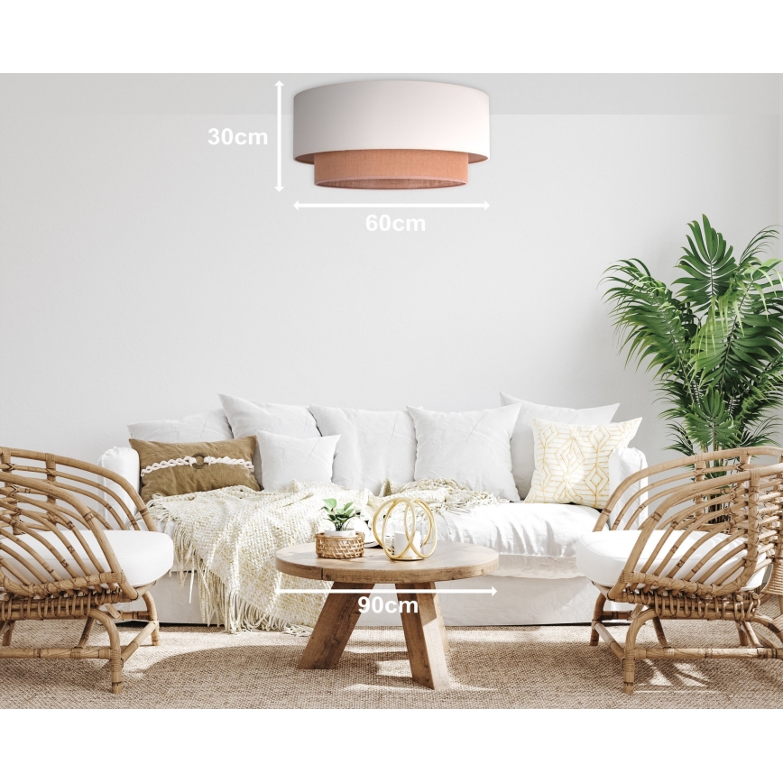 Duolla - Плафон BOHO 3xE27/15W/230V Ø 60 см бежов/кафяв