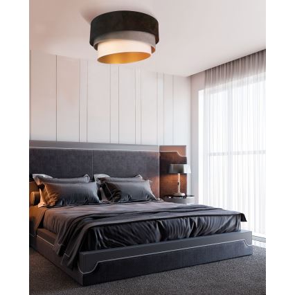 Duolla - Плафон DEVON 1xE27/40W/230V Ø 45 см черен/сив/бежов