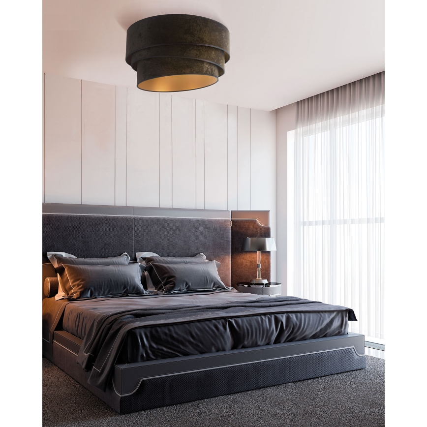 Duolla - Плафон DEVON 1xE27/40W/230V Ø 45 см черен/златист