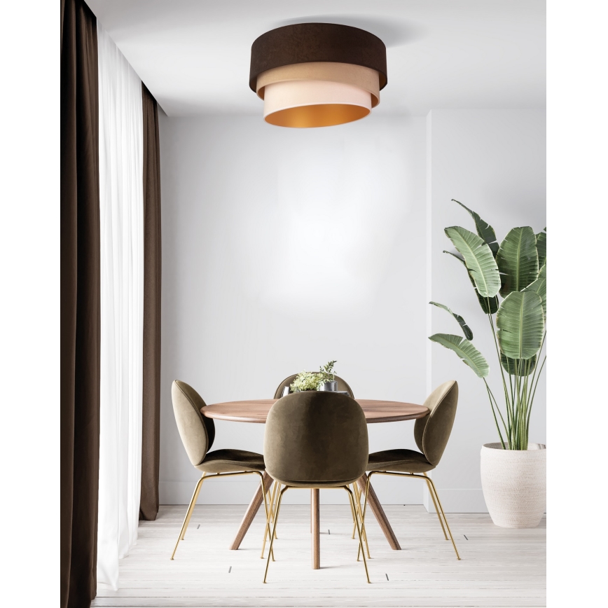 Duolla - Плафон DEVON 1xE27/40W/230V Ø 45 см кафяв/бежов