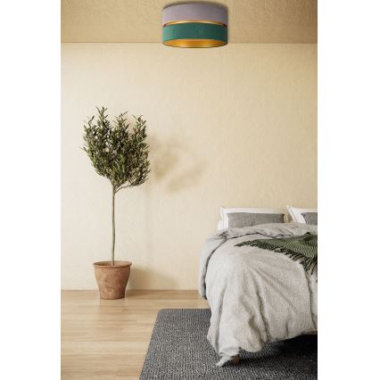 Duolla - Плафон DUO 1xE27/15W/230V Ø 40 см сив/зелен/златист