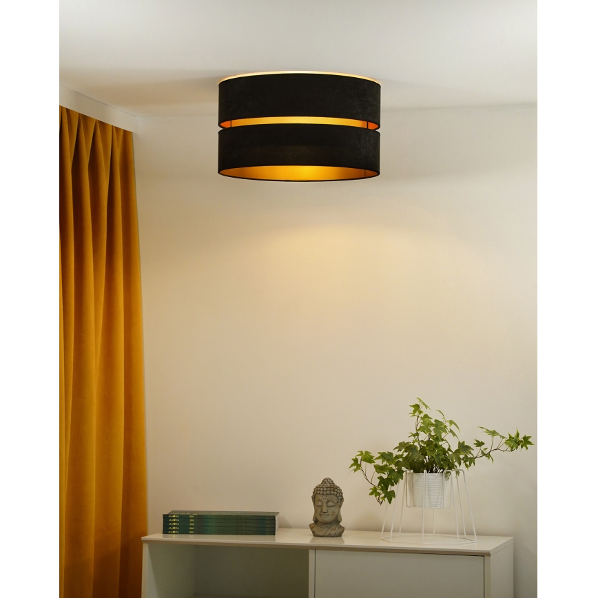 Duolla - Плафон DUO 1xE27/40W/230V Ø 40 см черен/златист