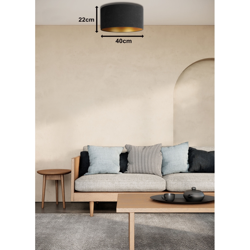 Duolla - Плафон ROLLER 1xE27/15W/230V Ø 40 см черен/златист