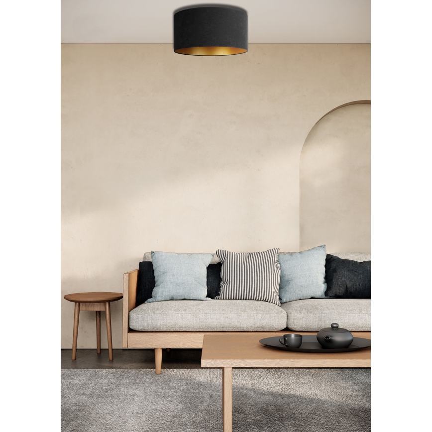 Duolla - Плафон ROLLER 1xE27/15W/230V Ø 40 см черен/златист