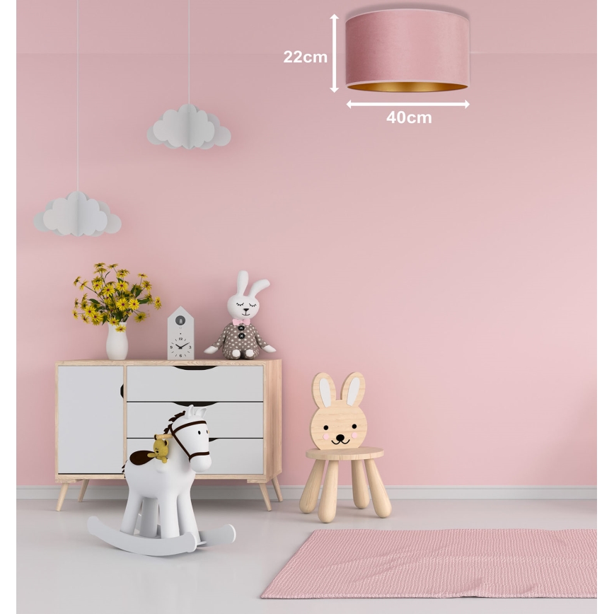 Duolla - Плафон ROLLER 1xE27/15W/230V Ø 40 см розов/златист