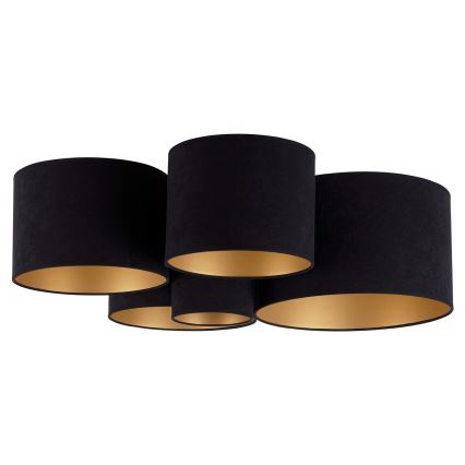 Duolla - Плафон ROLLER PENTO 5xE27/60W/230V черен/златист