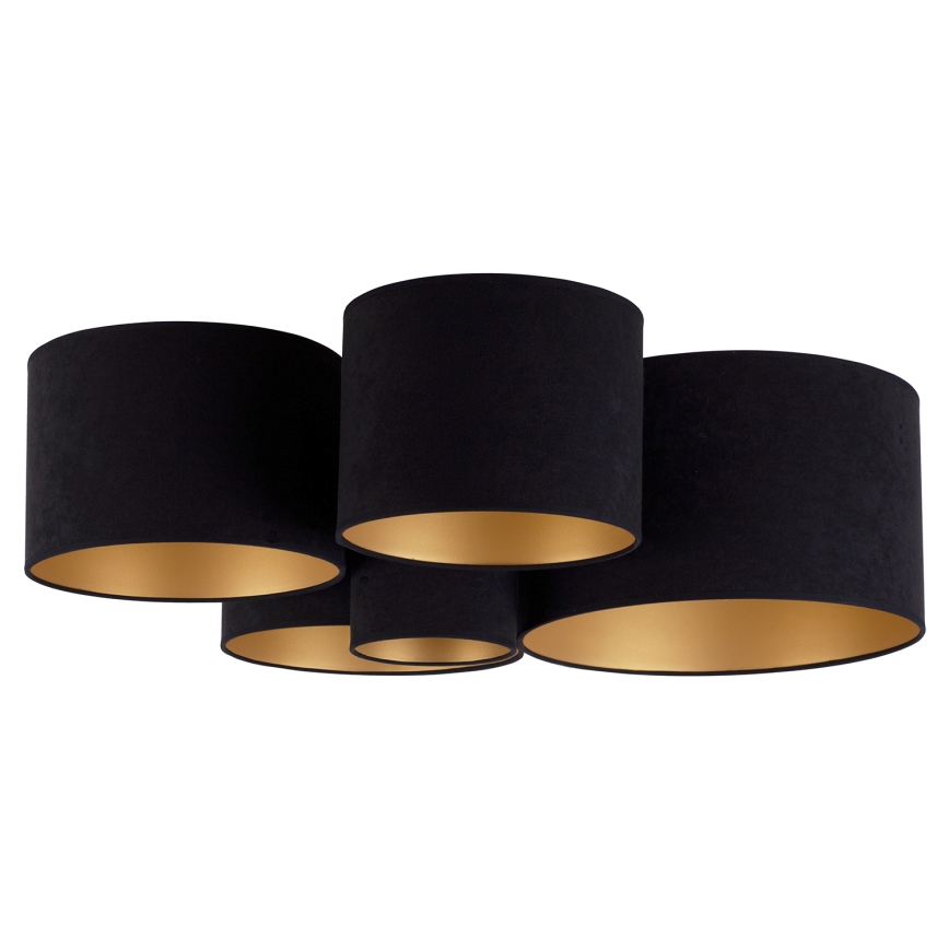 Duolla - Плафон ROLLER PENTO 5xE27/60W/230V черен/златист