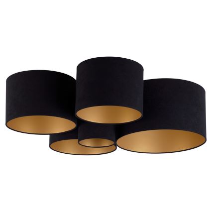 Duolla - Плафон ROLLER PENTO 5xE27/60W/230V черен/златист