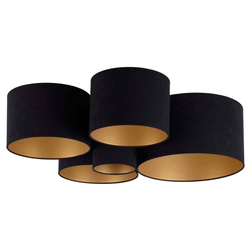 Duolla - Плафон ROLLER PENTO 5xE27/60W/230V черен/златист